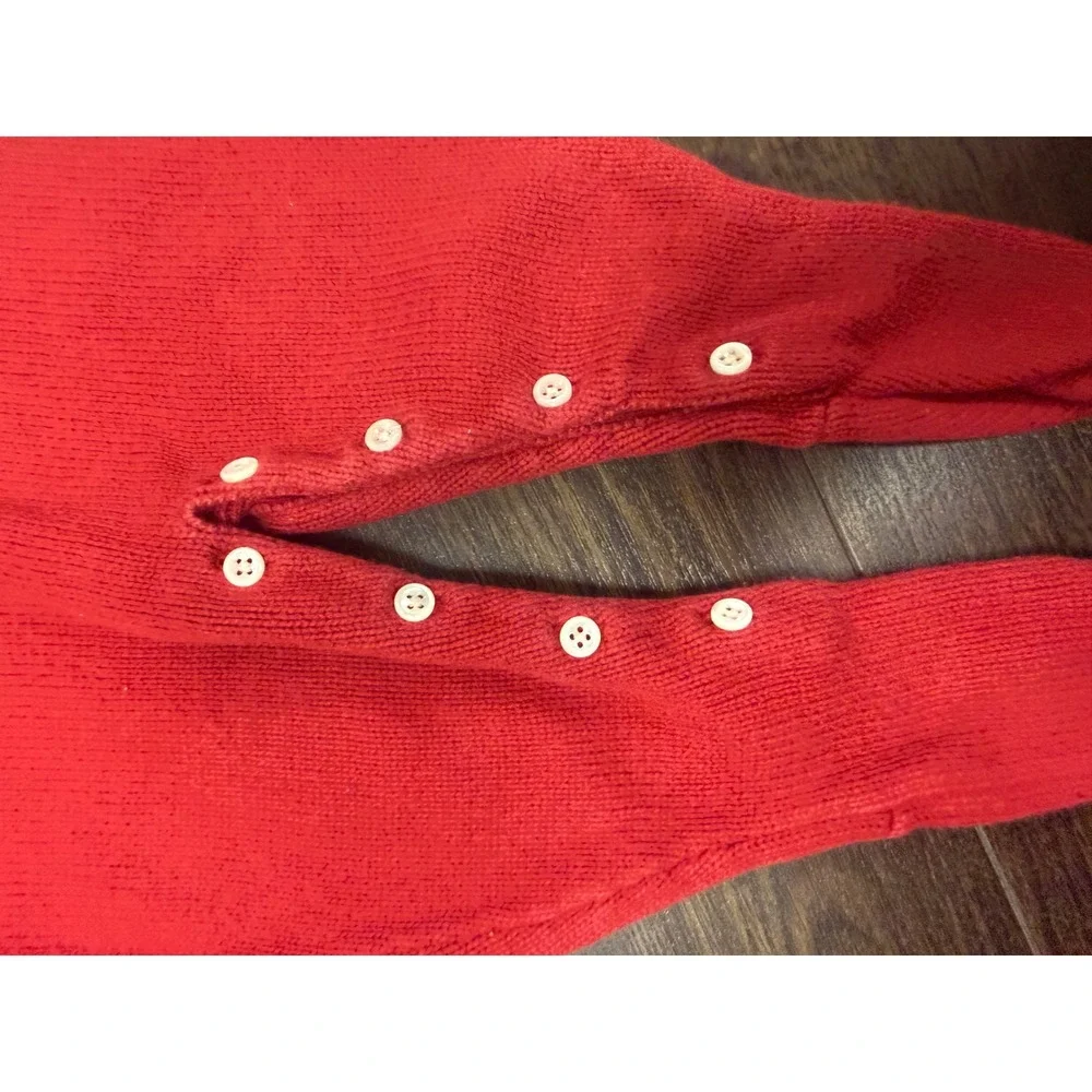Vtg Ralph Lauren Baby Knit Romper 6-12M Red Fair Isle Snowflake Footed Jumpsuit